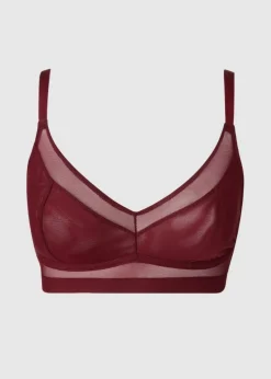 Soutien-gorge en matières recyclées | bordeaux "mesh support+ bralette - burgundy"