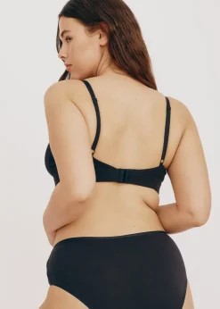 Soutien-gorge triangle en coton bio | noir "core v2 triangle bralette black"