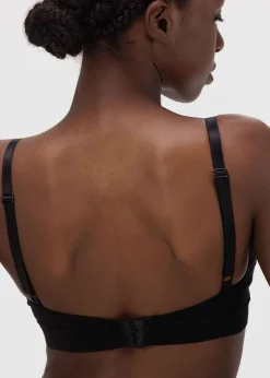 Soutien-gorge triangle en coton bio | noir "core triangle bra black"