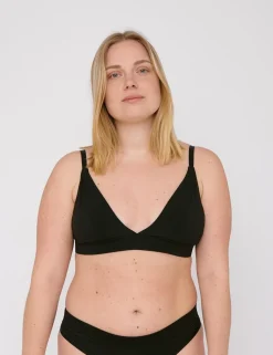 Soutien-gorge triangle en coton bio | noir 