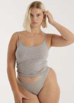 String en coton bio | gris "core thong grey melange"