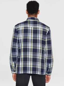 Surchemise à carreaux en coton bio | bleu "checked overshirt blue check"