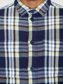 Surchemise à carreaux en coton bio | bleu 