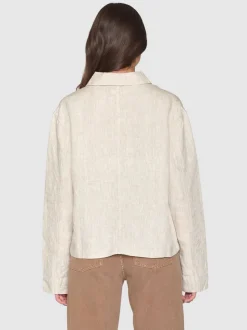 Surchemise en lin bio | beige "regular linen overshirt light feather gray"