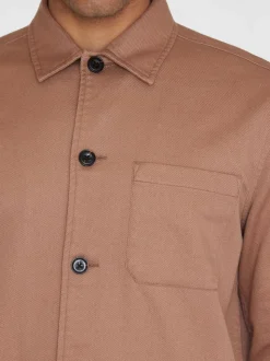 Surchemise en sergé de coton bio | marron "twill overshirt chocolate malt"