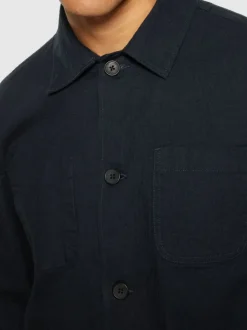 Surchemise en sergé de coton bio | bleu 