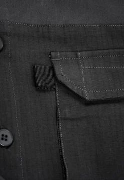 Surchemise à poche noire en twill coton bio - outdoor twill overshirt with contrast fabric phantom