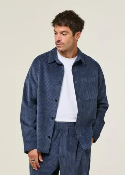Surchemise velours en coton bio | bleu 
