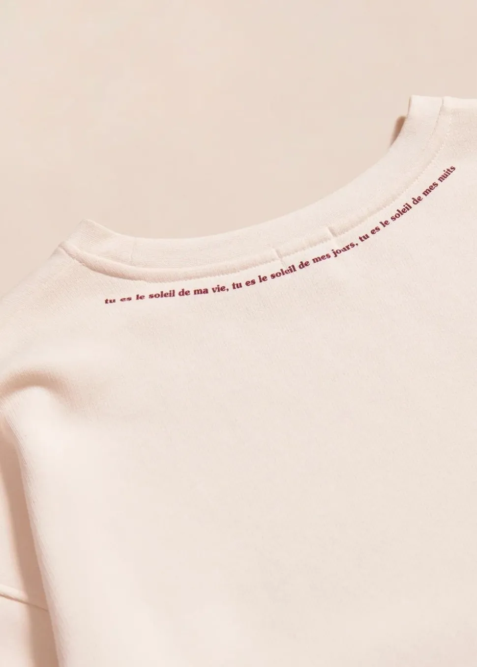 Sweat brodé en coton bio | crème "sweat cœur solaire femme avec coudières "