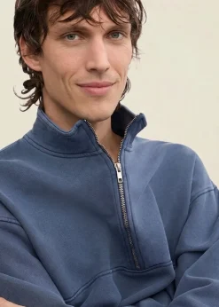 Sweat camionneur en coton bio | bleu 