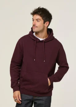 Sweat à capuche en coton bio | bordeaux 