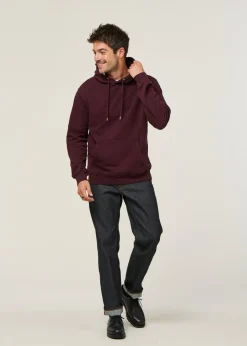 Sweat à capuche en coton bio | bordeaux 