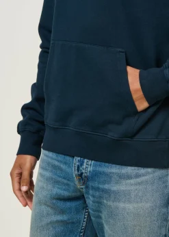 Sweat à capuche en coton bio | marine 