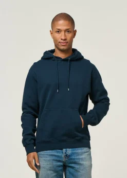 Sweat à capuche en coton bio | marine 