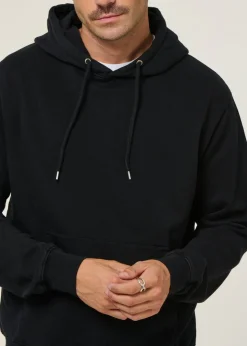Sweat à capuche en coton bio | noir "deep black"