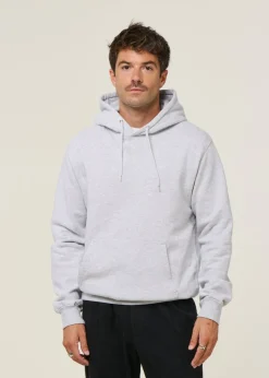 Sweat à capuche gris clair en coton bio - snow melange