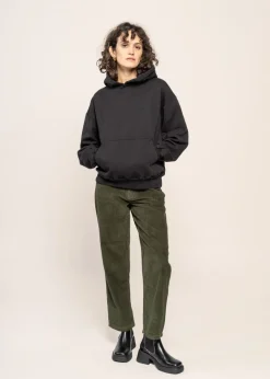 Sweat à capuche oversize en coton bio | noir "deep black"