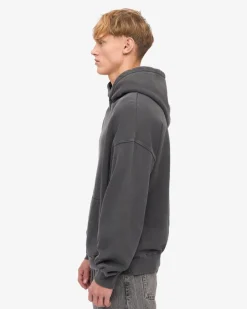 Sweat à capuche oversize en coton bio | noir délavé 