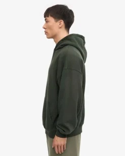 Sweat à capuche oversize en coton bio | vert "hunter green"