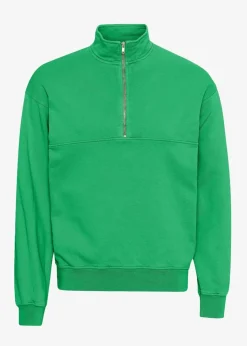 Sweat col zippé en coton biologique | vert "organic quarter zip - kelly green"