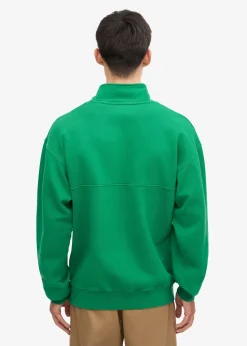 Sweat col zippé en coton biologique | vert 