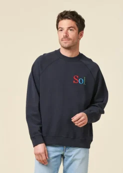 Sweat en coton biologique | bleu "sol type navy pepe sweatshirt - blue"