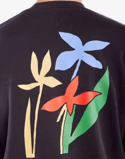Sweat en coton biologique | noir "sweat flora noir carbone - carbon black"