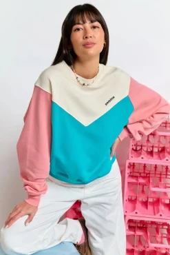 Sweat en coton bio | rose/ turquoise "max