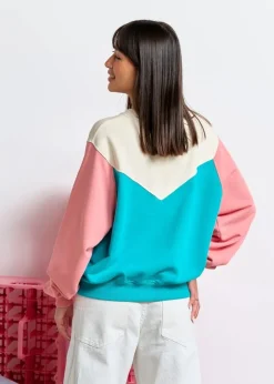Sweat en coton bio | rose/ turquoise "max