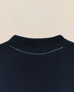 Sweat oversize brodé en coton bio | bleu "cœur solaire bleu"