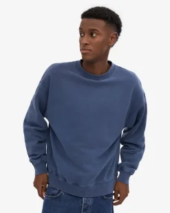 Sweat oversize en coton bio | bleu neptune 