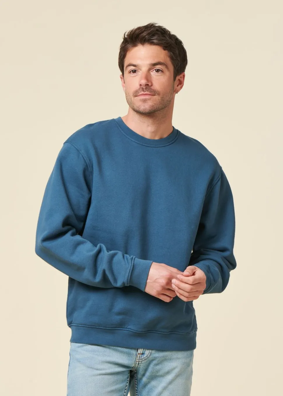 Sweat oversize en coton bio | bleu