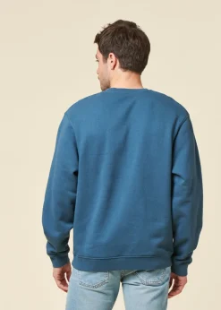 Sweat oversize en coton bio | bleu