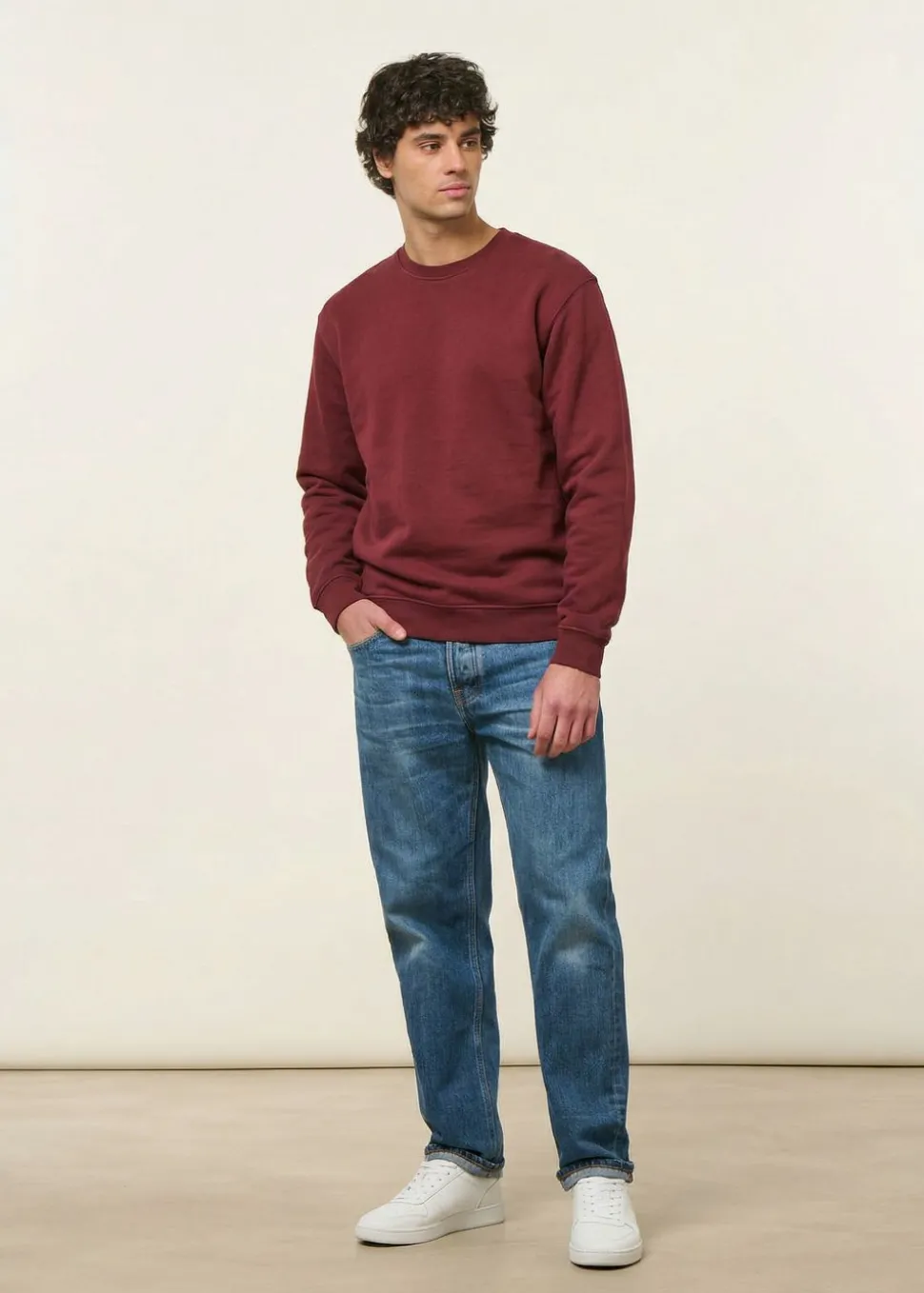 Sweat oversize en coton bio | bordeaux