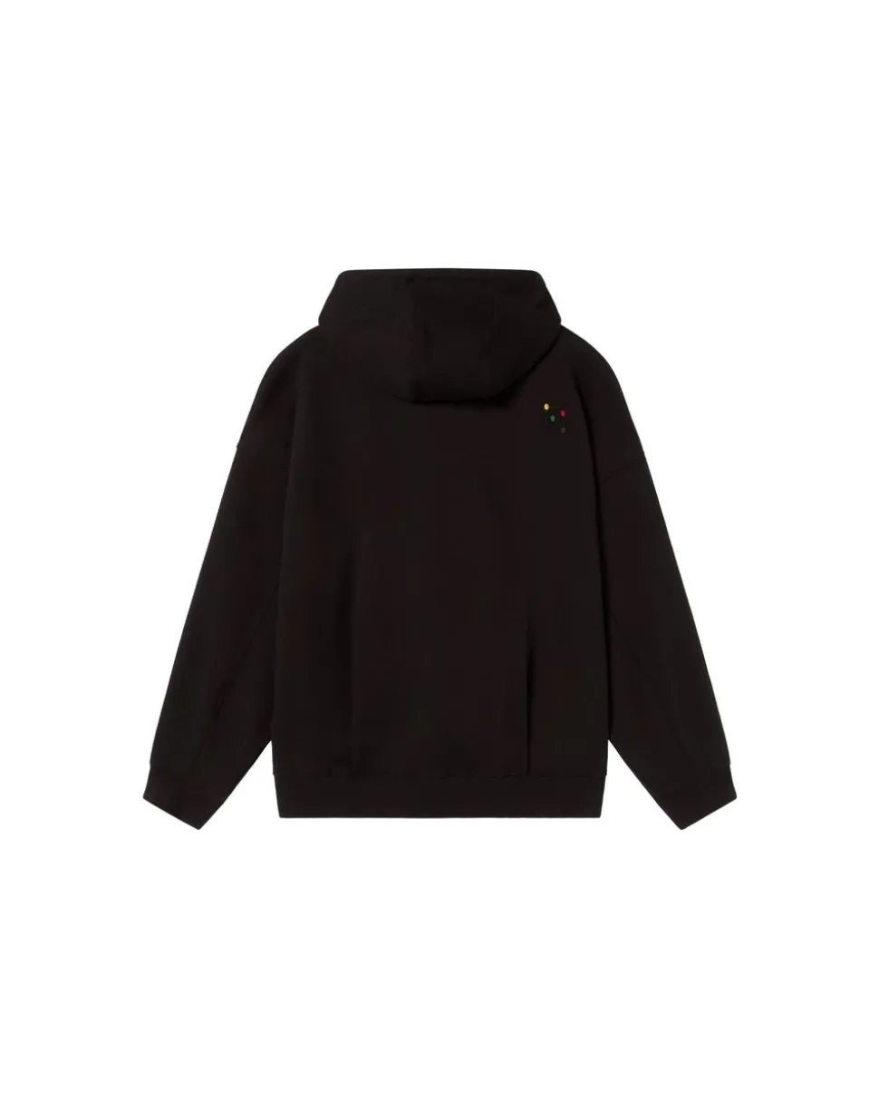 Sweat oversize en coton bio et matière recyclée | noir "black andrea hoodie"