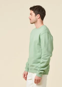 Sweat oversize en coton bio | vert sauge