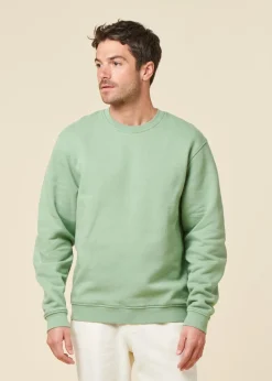 Sweat oversize en coton bio | vert sauge