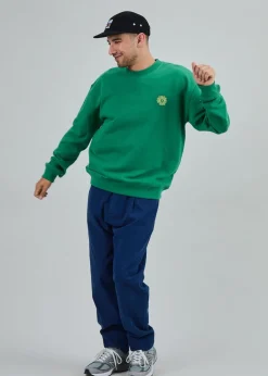 Sweat oversize en coton bio | vert "asis percales daisy sweatshirt green"