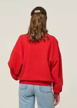 Sweat polo en coton bio | rouge 