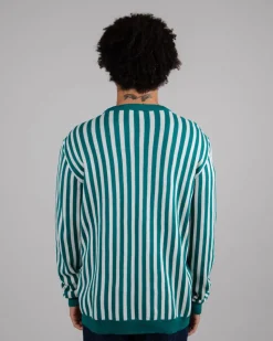Sweat rayé en coton bio | bleu et blanc 