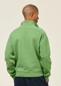 Sweatshirt col camionneur en coton bio | vert "ivy pipo - green"