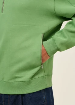 Sweatshirt col camionneur en coton bio | vert 