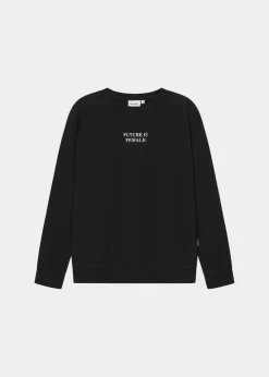 Sweatshirt en coton bio | noir "ystad future is female black"