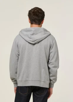 Sweat zippé en coton bio | gris "heather grey"