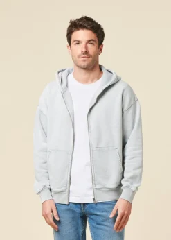 Sweat zippé oversize en coton bio | gris 