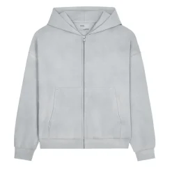 Sweat zippé oversize en coton bio | gris 
