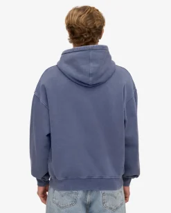 Sweat zippé oversize en coton bio | bleu 