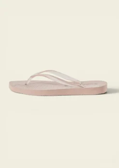 Tongs en caoutchouc naturel | beige "tapered eggnog clear trans"
