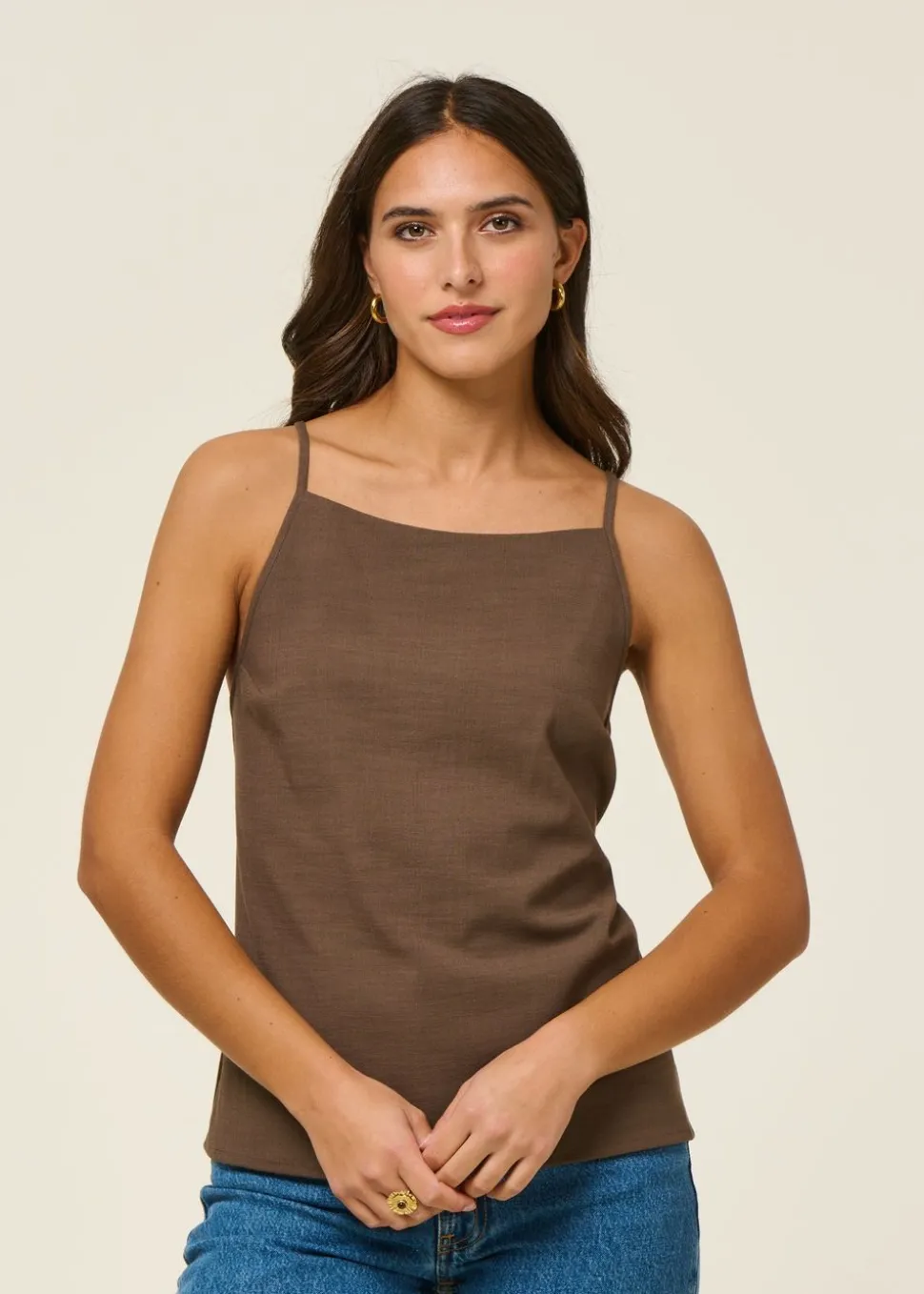 Top dos nu en ecovero | marron "ciconia - clay"