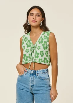 Top en coton bio éponge | multicolore "hibiscus"